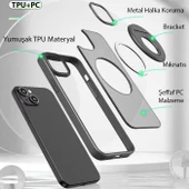 Zhltools iPhone 14 Plus İçin Magsafe Uyumlu Yüzük Standlı Manyetik Silikon Kılıf thumbnail 6