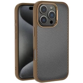 Apple iPhone 16 Pro Kılıf Karbon Fiber Görünümlü Parlak Kamera Çerçeveli Redclick Venus Kapak - 1