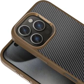 Apple iPhone 16 Pro Kılıf Karbon Fiber Görünümlü Parlak Kamera Çerçeveli Redclick Venus Kapak - 2