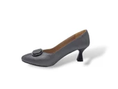 Zerhan 0072 Kadın Platin Tokalı Alçak Topuklu Ayakkabı thumbnail 3