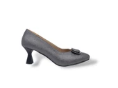 Zerhan 0072 Kadın Platin Tokalı Alçak Topuklu Ayakkabı thumbnail 1