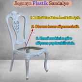 Begonya Sandalye Sert Plastik Beyaz Koltuk Bahçe Balkon Mutfak Yemek Masası Sandalyesi thumbnail 3