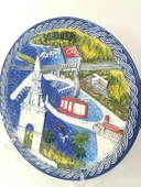 Seramik Biblo Tabak Kule Bayrak Kaplumbağa Palmiye Ağaç Deniz Tatil Duvar Masa Süsü 24 cm - 4