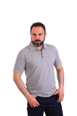 ESERIS - Polo Yaka Kısa Kol Lakost - Gri - Cepli - 1