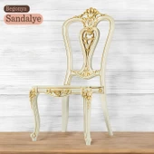 Begonya Sandalye Sert Plastik Krem Altın Gold Koltuk Bahçe Balkon Mutfak Yemek Masası Sandalyesi - 1