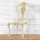 Begonya Sandalye Sert Plastik Krem Altın Gold Koltuk Bahçe Balkon Mutfak Yemek Masası Sandalyesi - 8