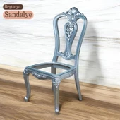 Begonya Sandalye Sert Plastik Gümüş Koltuk Bahçe Balkon Mutfak Yemek Masası Sandalyesi thumbnail 1
