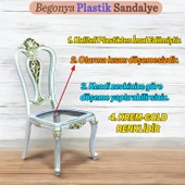 Begonya Sandalye Sert Plastik Krem Altın Gold Koltuk Bahçe Balkon Mutfak Yemek Masası Sandalyesi - 3
