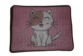 Nanbell Büyük Elekli Çift Katlı Kedi Kumu Paspası 75X59 cm Desenli No:11 - 1