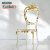 Bella Sandalye Sert Plastik Beyaz Gold Koltuk Bahçe Balkon Mutfak Yemek Masası Sandalyesi - 1