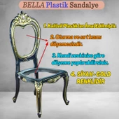 Bella Sandalye Sert Plastik Siyah Gold Koltuk Bahçe Balkon Mutfak Yemek Masası Sandalyesi thumbnail 3