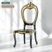 Bella Sandalye Sert Plastik Siyah Gold Koltuk Bahçe Balkon Mutfak Yemek Masası Sandalyesi thumbnail 1