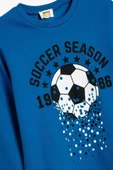 Koton Erkek Çocuk Sweatshirt Uzun Kollu Bisiklet Yaka Futbol Baskılı Şardonlu - 3