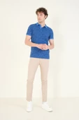 Erkek 5 Cep Slim Fit Kot Pantolon Bej - 2