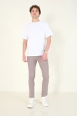 Erkek 5 Cep Slim Fit Kot Pantolon Gri - 2