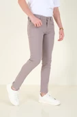 Erkek 5 Cep Slim Fit Kot Pantolon Gri - 6