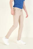 Erkek 5 Cep Slim Fit Kot Pantolon Bej - 4