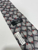 El Yapımı Desenli Gri İpek Kravat K02 - 5