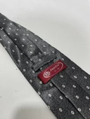 El Yapımı Desenli Gri İpek Kravat K16 - 5