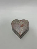 Sedef Kaplama Kalp Model Kadife Hediye Kutusu (Orta-Model 2) - 3