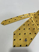 El Yapımı Desenli Sarı İpek Kravat K25 - 3