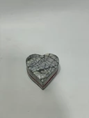 Sedef Kaplama Kalp Model Kadife Hediye Kutusu (Küçük-Model 1) - 3