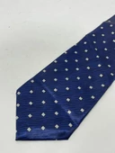 El Yapımı Desenli Lacivert İpek Kravat K13 - 6