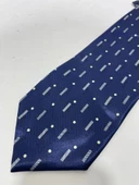 El Yapımı Desenli Lacivert İpek Kravat K15 - 6