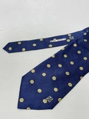 El Yapımı Desenli Mavi İpek Kravat K23 - 3