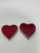 Sedef Kaplama Kalp Model Kadife Hediye Kutusu (Küçük-Model 2) - 5