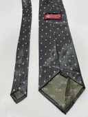El Yapımı Desenli Gri İpek Kravat K16 - 4