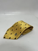 El Yapımı Desenli Sarı İpek Kravat K25 - 2