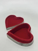 Sedef Kaplama Kalp Model Kadife Hediye Kutusu (Küçük-Model 2) - 6
