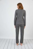 Sevim 13174 Kadın V Yaka Cepli Jakar Pijama Takım - 4
