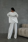 Beyaz Payetli Ceket Pantolon Takım - 6