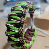 Paracord bileklik (Yeşil, beyazi siyah, bordo karışımı) - 2