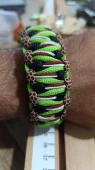 Paracord bileklik (Yeşil, beyazi siyah, bordo karışımı) - 3