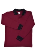 Kolej Polo Yaka Bordo Sweatshirt Ytg OGRTL1453 - 1