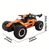 1:16 Off Road Şarjlı RC Uzaktan kumandalı Turuncu Arazi Aracı 5 Kanallı Çift Bataryalı 20 Km/s Hızında Hediyelik Oyuncak - 2