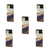 Çakmak Turbo 18 Turbo Mermer Metal Rüzgarda Sönmeyen Çakmak 5'li - 1