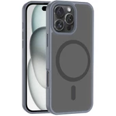 Apple iPhone 16 Pro Max Kılıf Magsafe Şarj Özellikli Mat Arka Yüzey Redclick Sio Kapak - 1