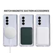 Samsung Galaxy Z Fold4 Kılıf Magsafe Özellikli Şeffaf Silikon Kapak - 4