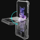 Samsung Galaxy Z Flip4 Kılıf Magsafe Özellikli Şeffaf Silikon Kapak - 3