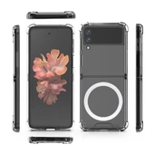 Samsung Galaxy Z Flip4 Kılıf Magsafe Özellikli Şeffaf Silikon Kapak - 1