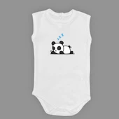 Uykucu Panda Baskılı Bebek Body Zıbın Çıtçıtlı Badi - 10