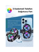 elefon Soğutucu Fan Çift Pervaneli 3 kademeli Işıklı Göstergeli Bütün Telefon Modelleri İle Uyumlu - 2