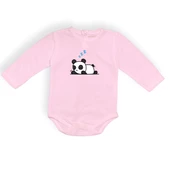 Uykucu Panda Baskılı Bebek Body Zıbın Çıtçıtlı Badi - 2