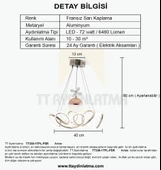 TT Aydınlatma TT330-1TPL-FSR  Zambak Modeli Fransız Sarı Kaplama Tek Toplu 3 Renk Modüllü Ledli Avize thumbnail 4