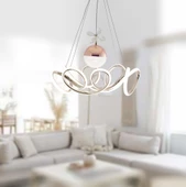 TT Aydınlatma TT330-1TPL-FSR  Zambak Modeli Fransız Sarı Kaplama Tek Toplu 3 Renk Modüllü Ledli Avize thumbnail 2