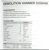 Dewalt D25940K Kırıcı 12.9 KG 1600 W - 2